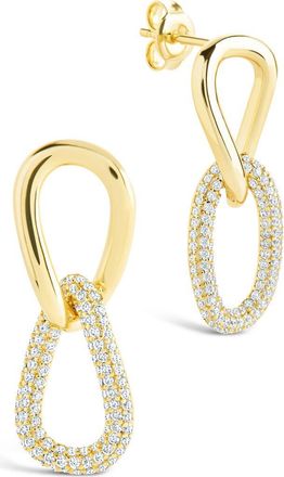 Sterling Forever Taissa Cubic Zirconia Chain Drop Earrings in Gold at Nordstrom