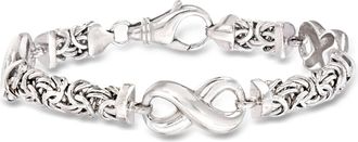 Ross-Simons Sterling Silver Byzantine Infinity Station Bracelet