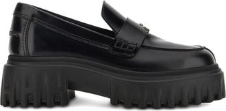 Hogan Black Penny Strap Calfskin Loafers