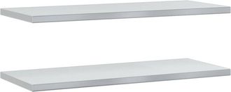 vidaXL Vidaxl - Estantes De Pared 2 Uds Acero Inoxidable Plateado 100x40x3 Cm