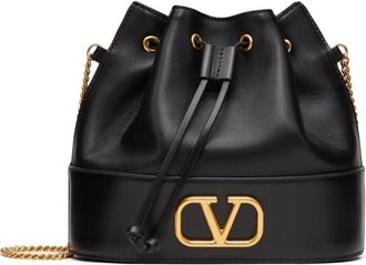 Valentino Garavani Black VLogo Signature Mini Bucket Bag
