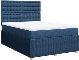 vidaXL Vidaxl - Cama Box Spring Con Colch&oacute;n Tela Azul 140x200 Cm
