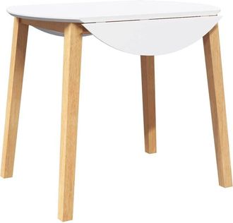 vidaXL Mesa De Comedor Natural Madera Maciza Roble Caucho Vidaxl