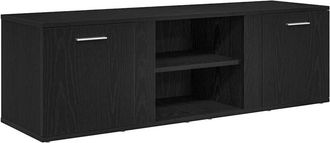 vidaXL TV Cabinet Black Oak 120x34x37 cm Engineered Wood vidaXL