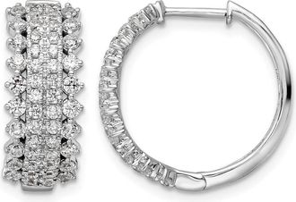 Diamond2Deal 14k Gold 1 1/2 ct Lab Grown Diamond Hinged Hoop Earrings VS Clarity, G-H Color