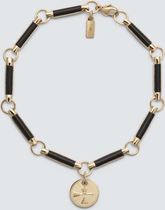 Foundrae Dream 18kt yellow gold and onyx chain bracelet