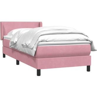 vidaXL Cama Box Spring Con Colch&oacute;n Terciopelo Rosa 80x220 Cm Vidaxl