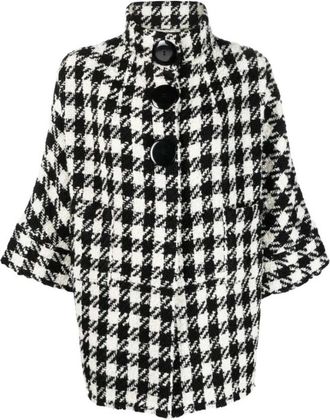 Charlott Geruit Patroon Crop Sleeve Jas - Dames - Blazers - Veelkleurig - L - Jassen