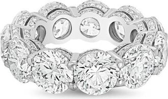 Diana M. Jewels 14kt white gold 8.00cts Lab-Grown Round Diamond Eternity Band with Micro Pav&eacute;
