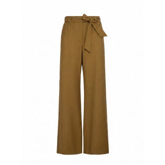 Max Mara Dames, Broeken, Bruin, Maat: XS Wol