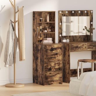 Berkfield Home Highboard Smoked Oak 40x41x135 cm Engineered Wood in Brown | Size: 40 x 41 x 135 cm