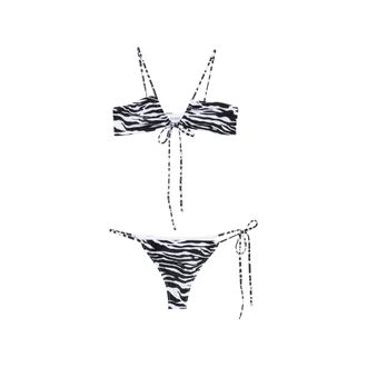 The Attico Zebra-print Tie-fastening Bikini