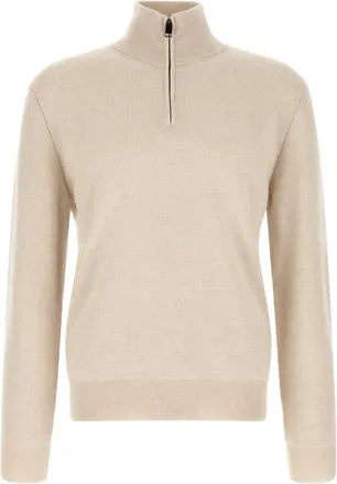 Brioni Beige Mock Collar Sweater