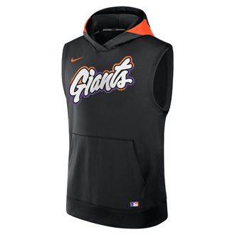 Nike San Francisco Giants Authentic Collection City Connect Mens Nike Mens Dri-FIT MLB Sleeveless Pullover Hoodie in Black | 013U0E3IGIA-9M0