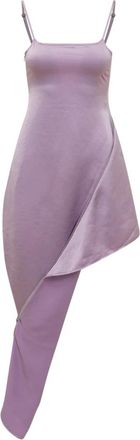 J.W.Anderson Midi Jurk met Vierkante Halslijn - Dames - Feestkleedjes - Paars - 2XS - Kleedjes