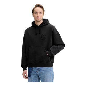 Bluemarble Bluemarble, Hoodies & sweatvesten, Heren, Zwart, L, Katoen, Katoenen Hoodie