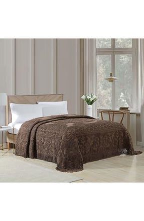 Beatrice Home Fashions Medallion Cotton Chenille Bedspread in Chocolate at Nordstrom Rack, Size King