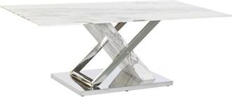 DKD Home Decor Coffee table - Modern - White - Glass - Steel