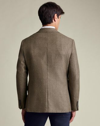 CHARLES TYRWHITT Wool Texture Jacket - Taupe Size 38R by Charles Tyrwhitt