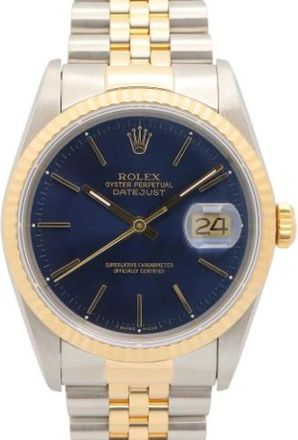 Rolex Pre-owned Vintage Datejust 16233 Polshorloge - Heren - Vintage Horloges - Blauw - ONE Size - Vintage