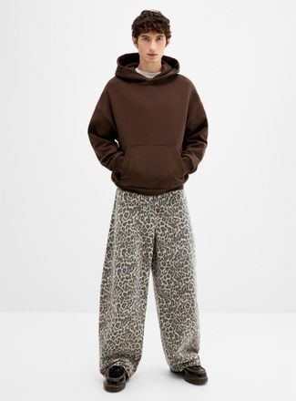 Woodbird Mens Leopard barrel-leg jean
