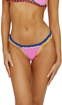 PQ Swim Colorful Whipstitch Trim Bikini Bottoms in Ultraviolet at Nordstrom