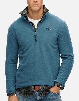 Superdry Mens Superdry Mens Polar Fleece Half Zip Fleece - Blue - Size: 42