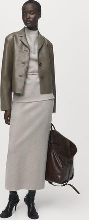 Mango Top collo alto cintura marrone medio - Donna - XXS - MANGO