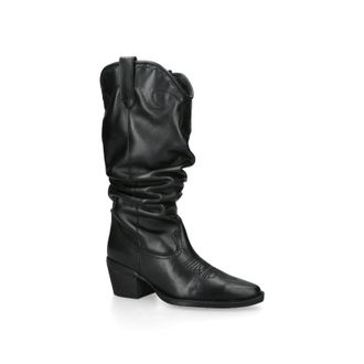 Steve Madden Womens Leather Stage Black Boots - Size UK 6
