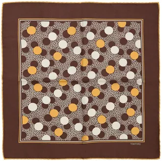 Tom Ford Brown Silk Pocket Mens Square