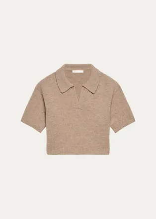 Helmut Lang Cropped Wool Polo