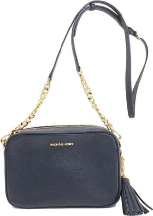 Michael Kors Pre-owned Cross Body Bags, female, Blue, Size: ONE SIZE Pre-owned Leather shoulder-bags