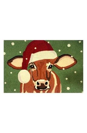 R16 Home Santa Cow Doormat in Light Green Multi at Nordstrom Rack, Size 24X36 Ft
