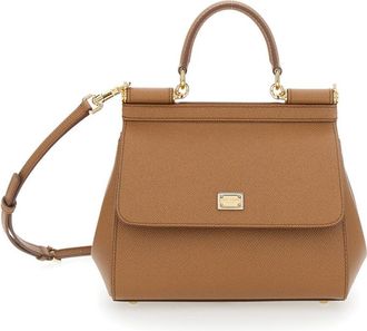 Dolce & Gabbana Brown Sicily Medium Satchel