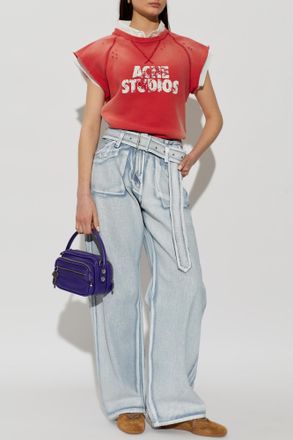 Acne Studios Top With Vintage Effect, Womens, Red