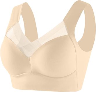 Generic Wmbra Posture Correcting Bra for Older Women UK Summer Wireless Push Up Crossover Bras Ladies Full Back Cover Plus Size Bras Breathable Everyday Comfo