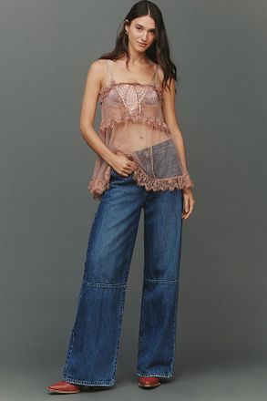 Joe's Seamed Harlowe High-Rise Trouser Wide-Leg Jeans