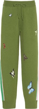 Barrie Pure Cashmere Jogger-Style Trousers With Butterfly Motifs