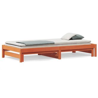 Berkfield Home Day Bed with Trundle without Mattress Wax Brown 90x200 cm