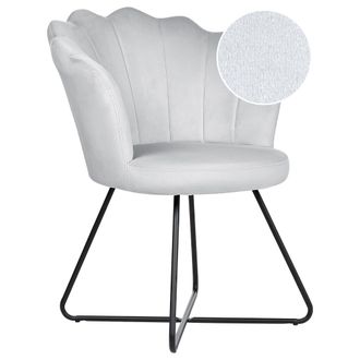 Beliani Beliani - Sill&oacute;n De Terciopelo Gris Negro Respaldo Concha Sin Reposabrazos Lovelock