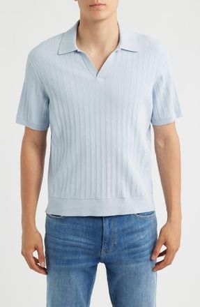 Wax London Siena Textured Cotton Blend Polo in Light Blue at Nordstrom, Size Xx-Large