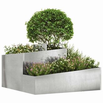 Berkfield Home Planter 80x80x50 cm Stainless Steel in Silver | Size: 80 x 80 x 50 cm