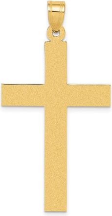 Diamond2Deal 14k Yellow Gold Sandblasted Cross Pendant