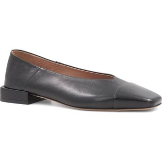 Bruno Magli Patria Square Toe Flat in Black/Black at Nordstrom Rack, Size 6.5