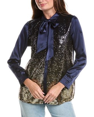 Johnny Was Selya Sequin Tie Shirt