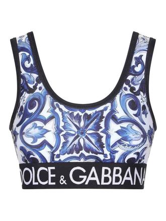 Dolce & Gabbana Maiolica Printed Jersey Top