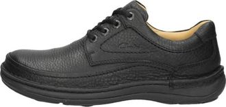Clarks Nature Three - Heren - Veterschoenen - Zwart - 41 EU - Schoenen