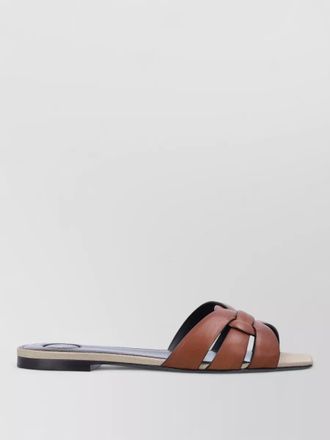 Saint Laurent leather tribute flat slides