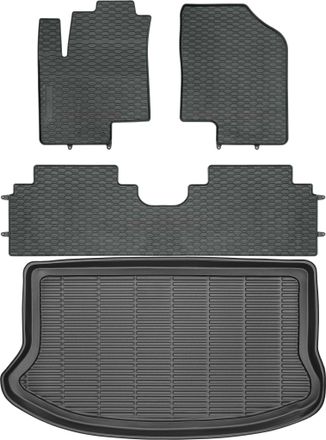 OEM Juego De Alfombrillas De Goma Para Coche Y Alfombrilla Para Maletero Para Hyundai Ix20 Minivan (2010-2018)