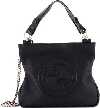 Gucci Borsa tote Blondie NM piccola in pelle trapuntata con motivo diagonale - Nero